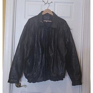 Maxam Italian Mosaic Design Genuine Top Grain Lambskin Mens Black Jacket XXL